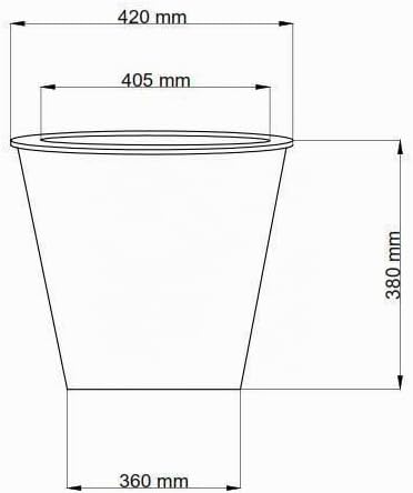 eastwest pflanzkübel Runder Pflanzeinsatz Ø42x H38cm aus Kunststoff für Fiberglaskübel, mit Bewässer
