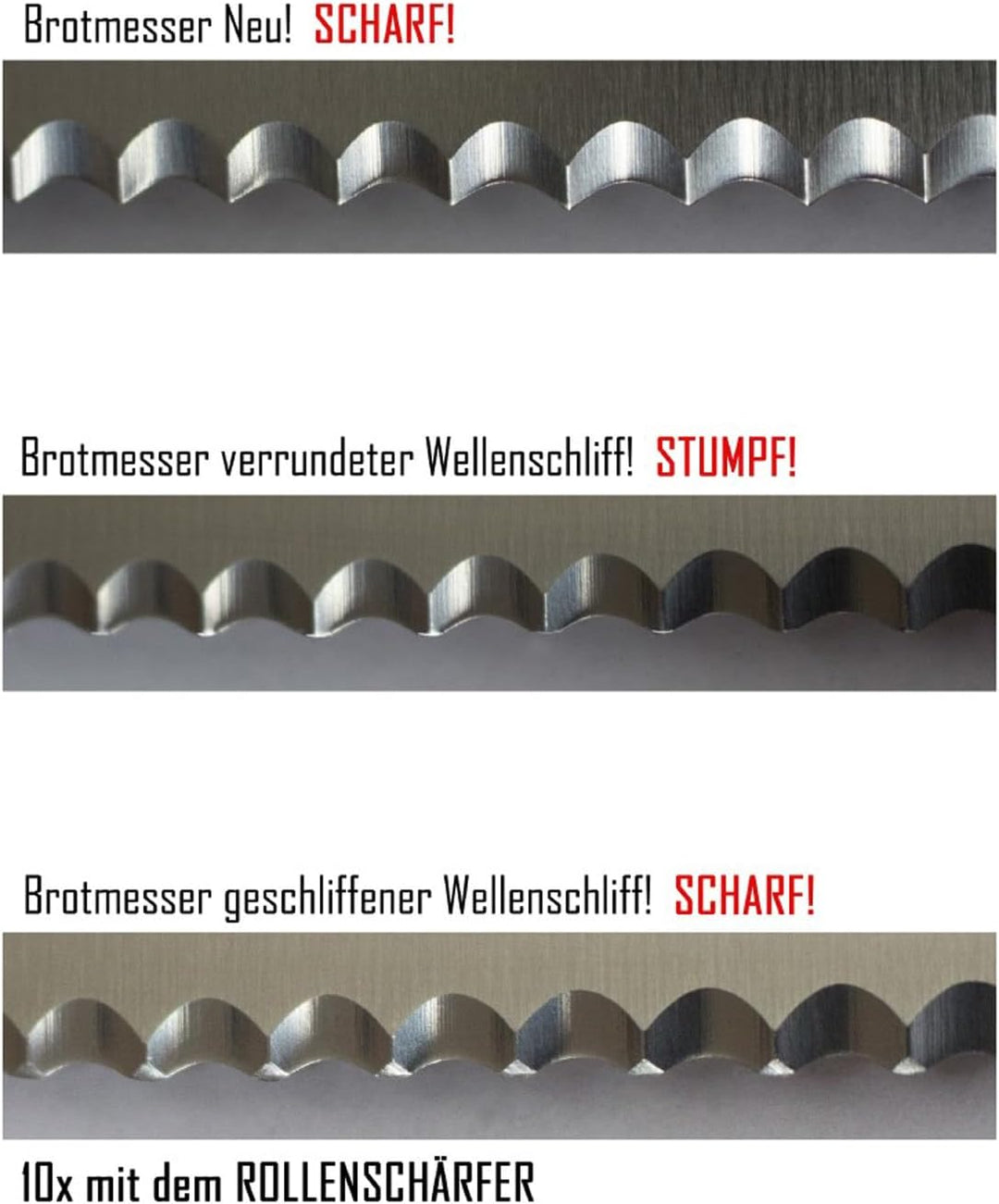 Duke-Handel Messerschärfer, Rollenschärfer, Rollenschleifer inkl. Mikrofasertuch, mit Ballig/Konvex