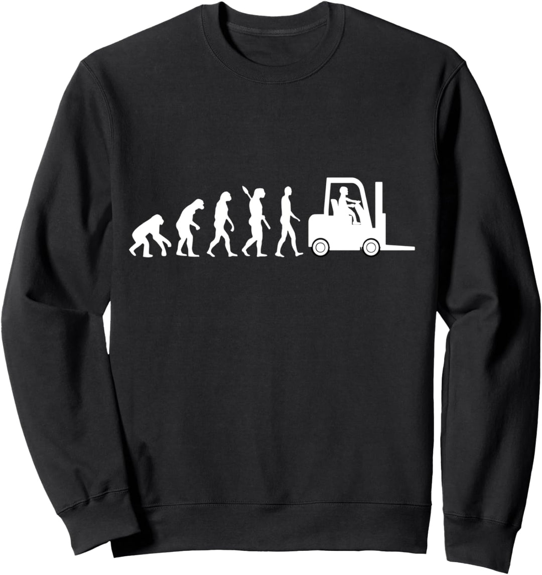 Gabelstapler Staplerfahrer Evolution Lagerarbeiter Lagerist Sweatshirt