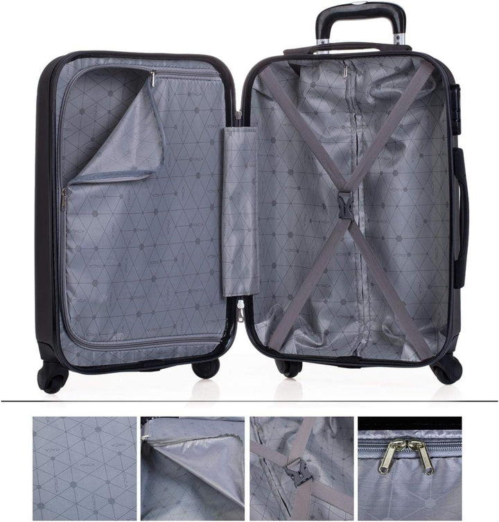 ITACA - Trolley Handgepäck Cabin Trolley Koffer Reisekoffer Hartschalenkoffer mit Zahlenschloss - Ka