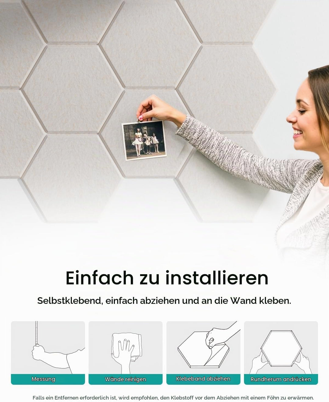 Hexagon Akustikpaneele Selbstklebend 18 Stück Akustikschaumstoff Schalldämmung, Hohe Dichte Schallsc