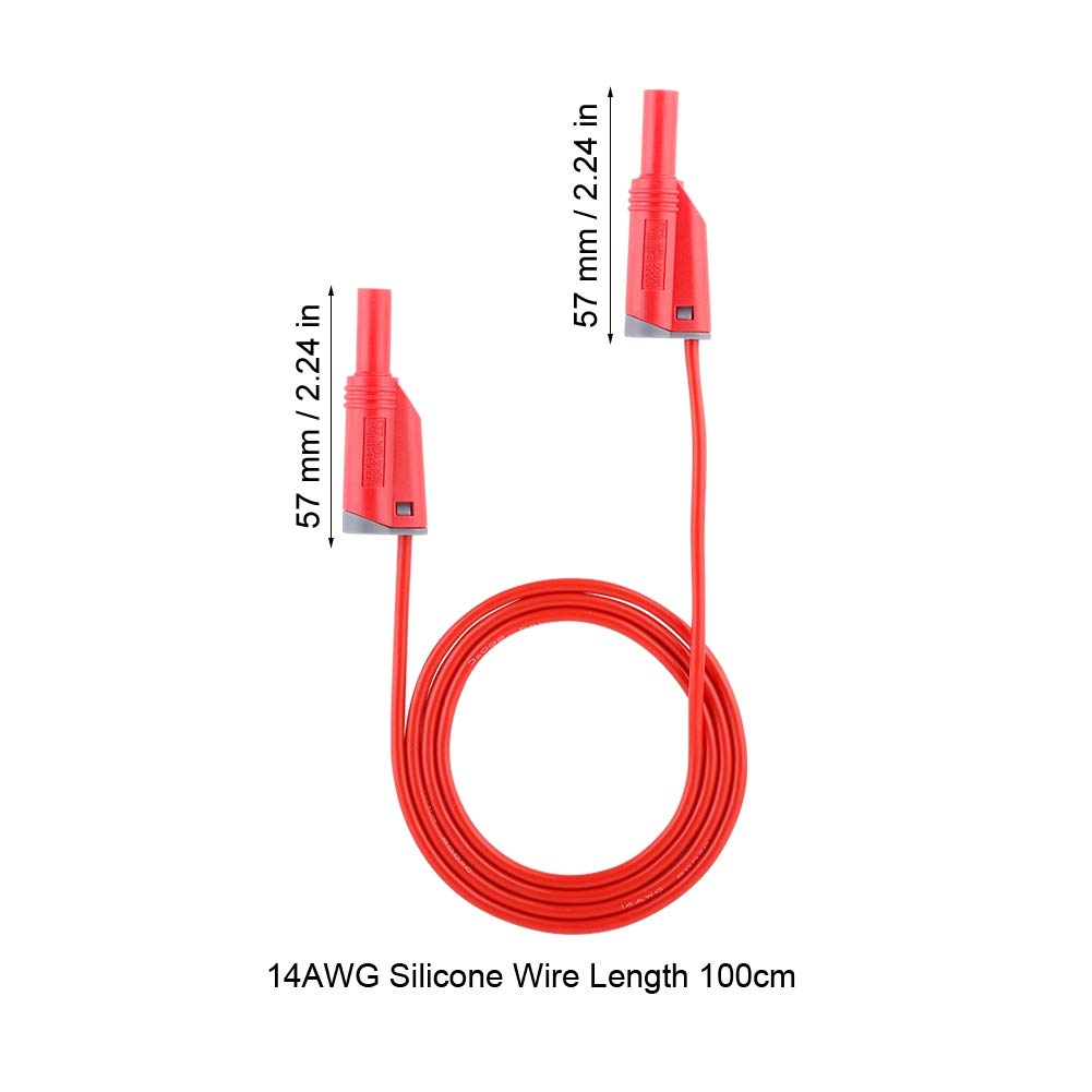 5 Stück 4-mm-Bananenstecker-Kabelsatz 14AWG Messleitung Elektrischer Prüfdraht für Multimeter
