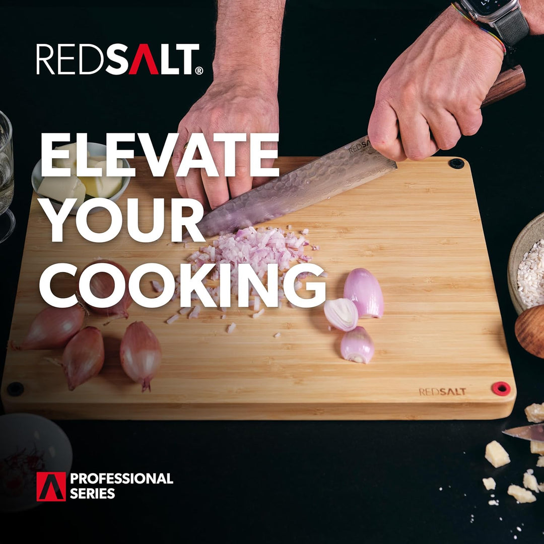 REDSALT® Professional Series SANTOKU 三德 18cm Damaststahl Chefmesser handgefertigt in Japan | Profi K