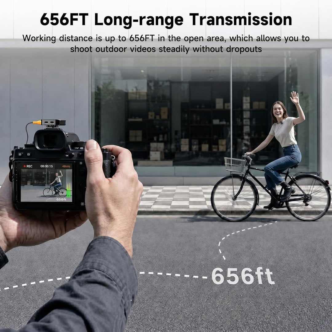 COMICA Vimo Q Lavalier Wireless Mikrofon mit 4 Sendern und 1 Receiver, 48kHz/24bit Audioqualität, Ge