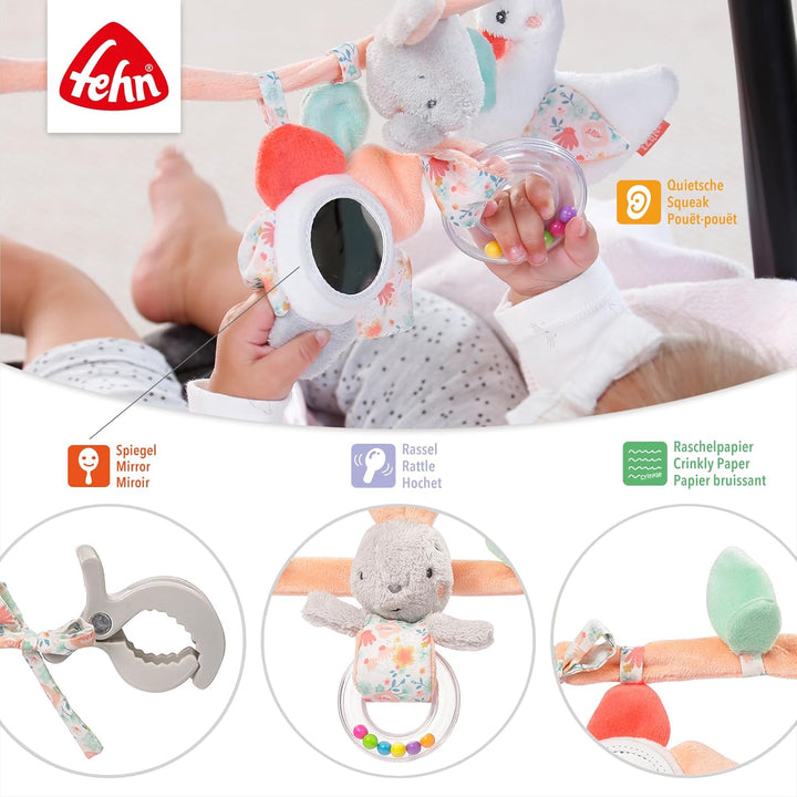 Fehn Kinderwagenkette Spielzeug Schwanensee – Baby Mobile Kette mit niedlichen Figuren zum Aufhängen