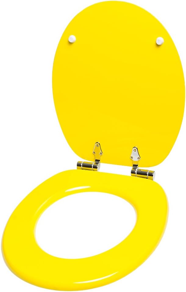 WC Sitz mit Absenkautomatik, hochwertige Oberfläche, einfache Montage, stabile Scharniere, Gelb