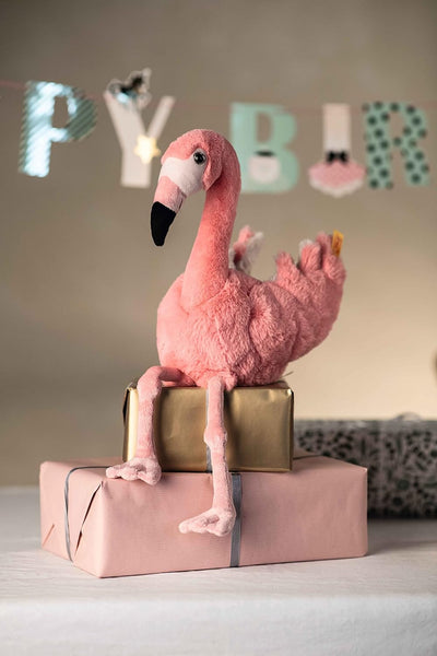 Steiff 063992 Soft Cuddly Friends Jill Flamingo, Bridal Rose, 30cm