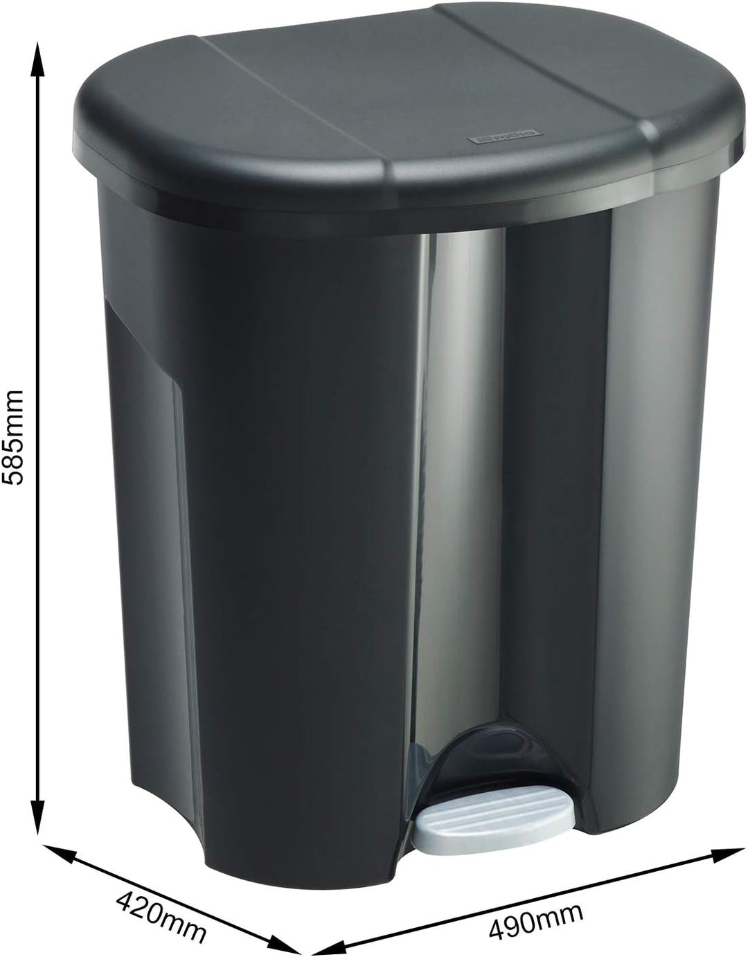 Rotho Trio Mülleimer 1x 10l + 2x 15l zur Mülltrennung mit Deckel, Kunststoff (PP) BPA-frei, schwarz,