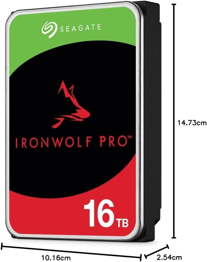 Seagate IronWolf Pro, NAS interne Festplatte 16TB HDD, 3.5 Zoll, 7200 U/Min, CMR, 256 MB Cache, SATA