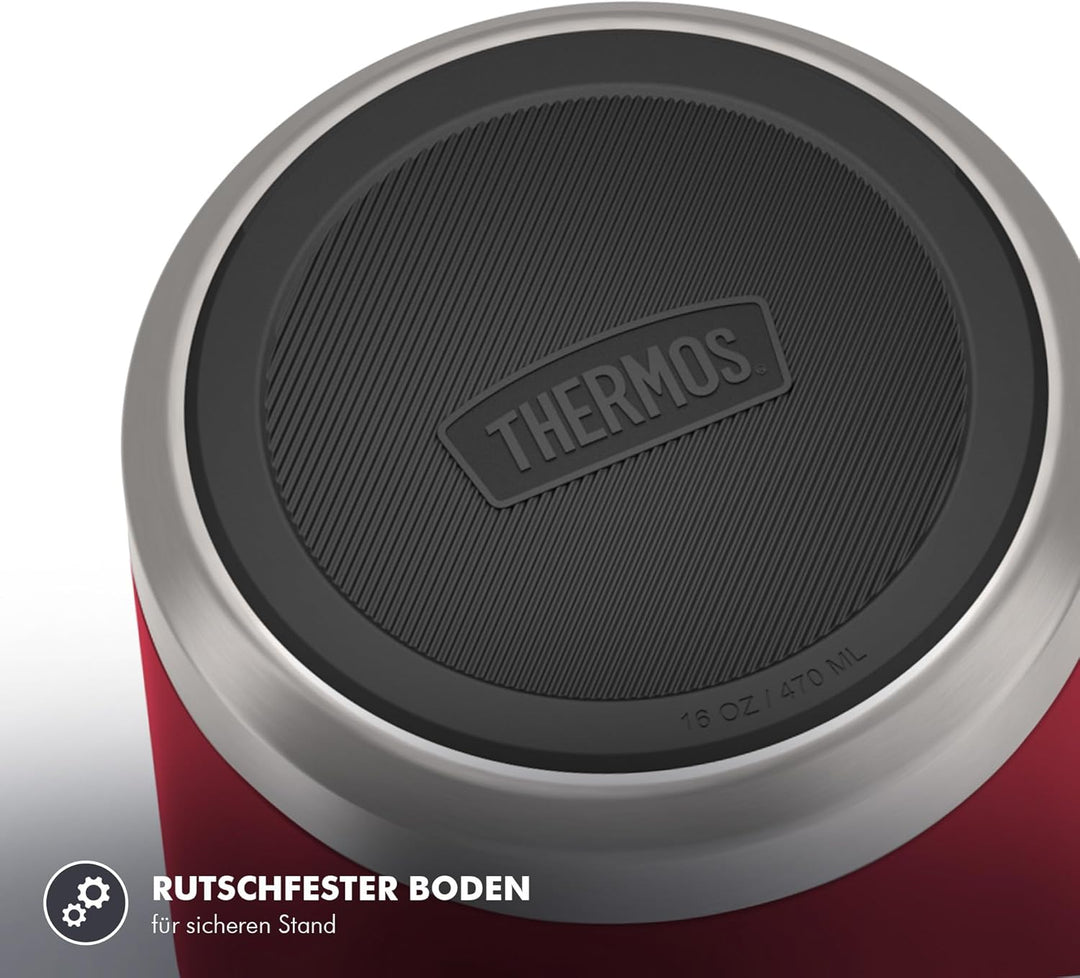 Thermos ICON Thermobehälter für Essen 0,47 l, 10 h heiss, berry mat | 24 h kalt, auslaufsicherer Ede