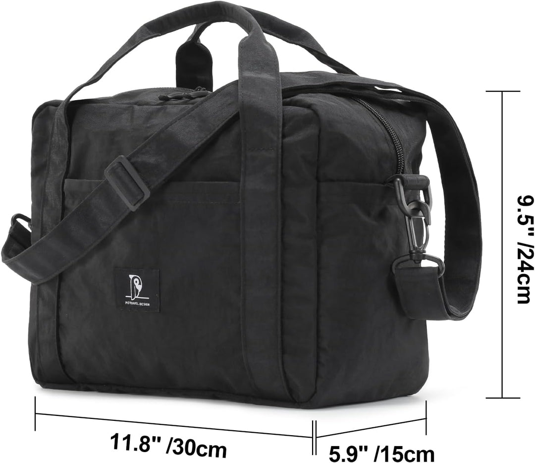 Kleine Reisetasche, Schultertasche mit Trolley-Aufsteckfunktion | 12L Reisetasche mit 6 Aussentasche