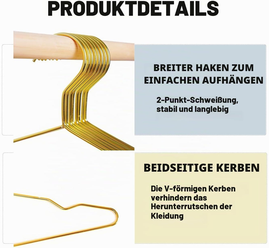 20 Stück Kleiderbügel aus Metall, platzsparend Metall Kleiderstange, für Shirts, Hemden, Kleider, To