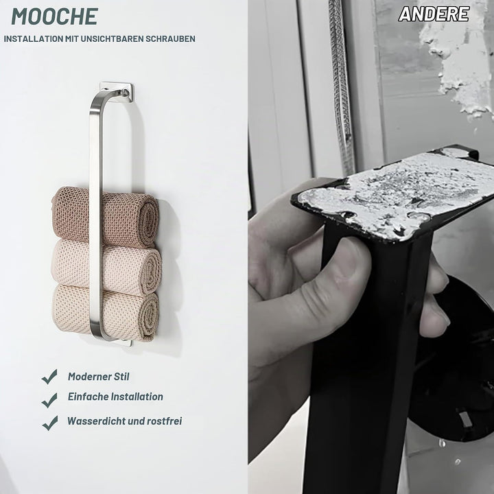 Mooche 40cm SUS304 Edelstahl Handtuchhalter, Wandmontage Handtuchständer, Handtuchstange Bad Handtuc