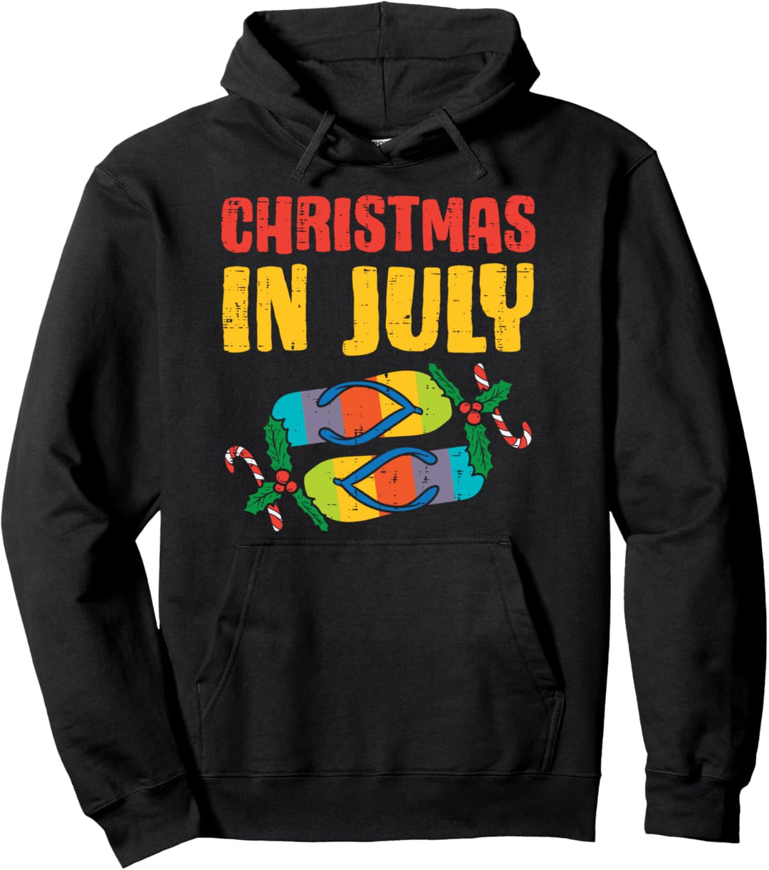 Christmas In July Flip Flops Summer Beach Xmas Men Women Pullover Hoodie
