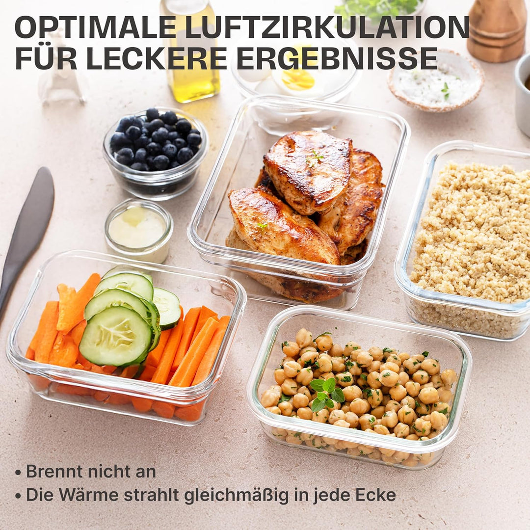 Lemontree Glasbehälter für Airfryer – Airfryer Zubehör BPA-frei, spülmaschinenfest & hitzebeständig