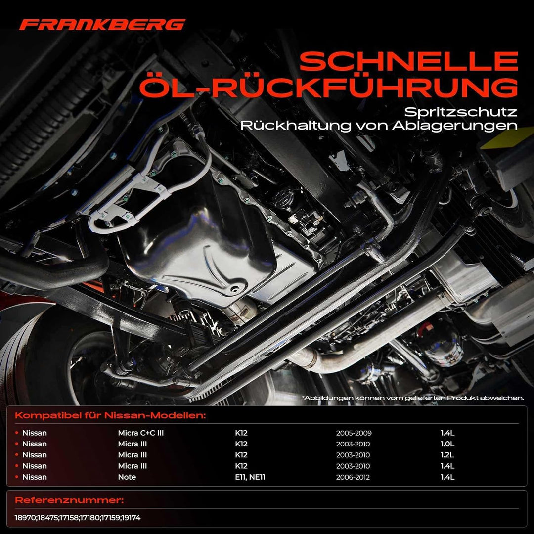 Frankberg Ölwanne für Micra III K12 Note E11 NE11 1.0L 1.2L 1.4L Benzin 2003-2012 11110-BX010