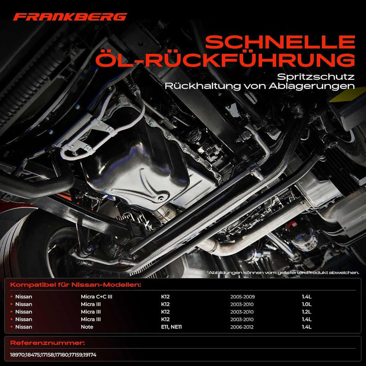 Frankberg Ölwanne für Micra III K12 Note E11 NE11 1.0L 1.2L 1.4L Benzin 2003-2012 11110-BX010