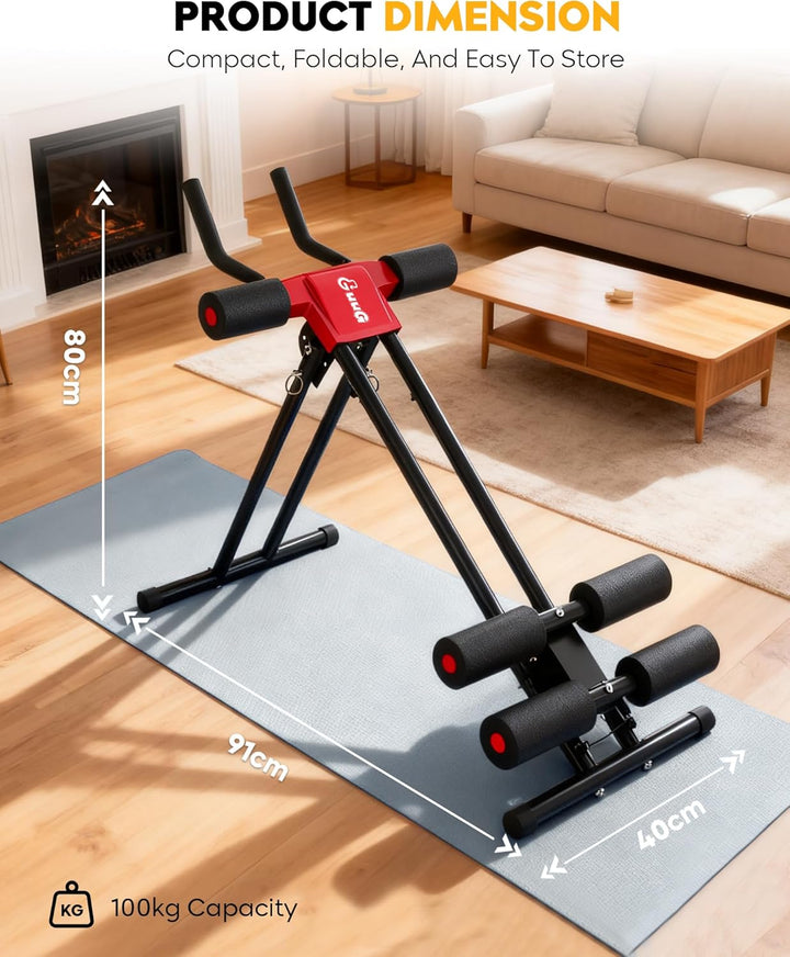 GUUG Bauchmuskeltrainer Bauchtrainer für Zuhause: Bauch Trainingsgerät Klappbar Bauchmuskeltraining