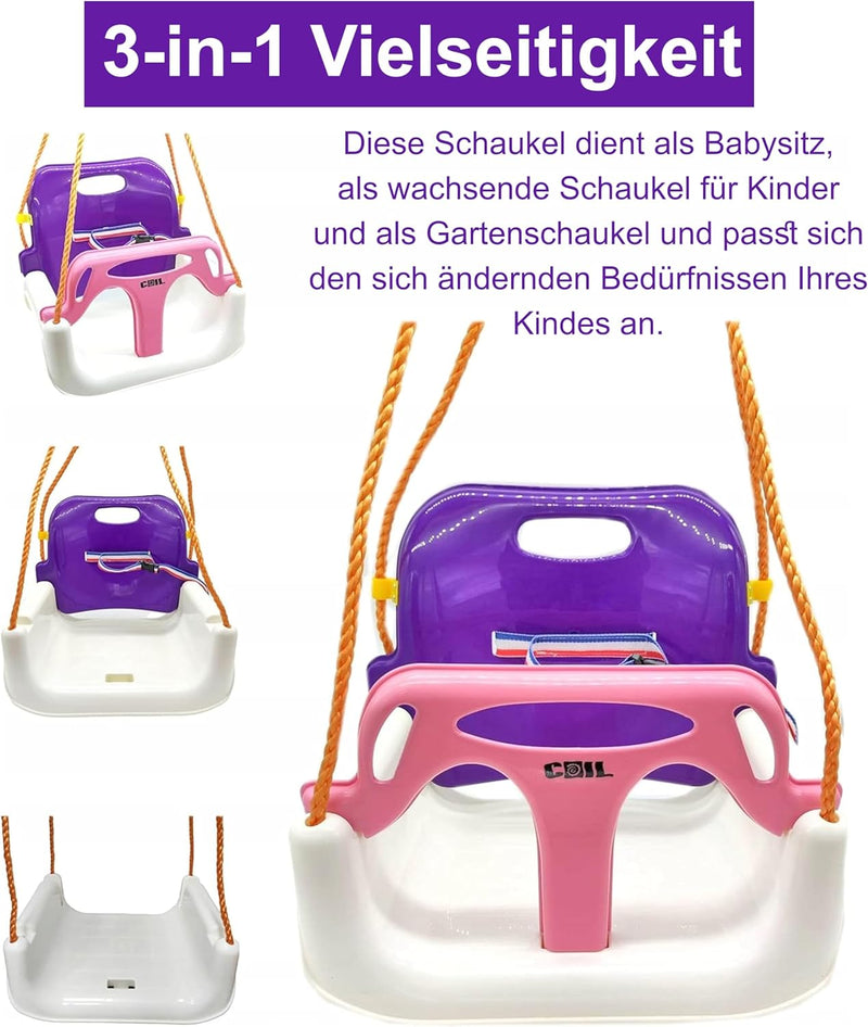 COIL Kinderschaukel Babyschaukel Outdoor 3-in-1 Schaukel Baby Verstellbarer Kinderschaukel Indoor mi