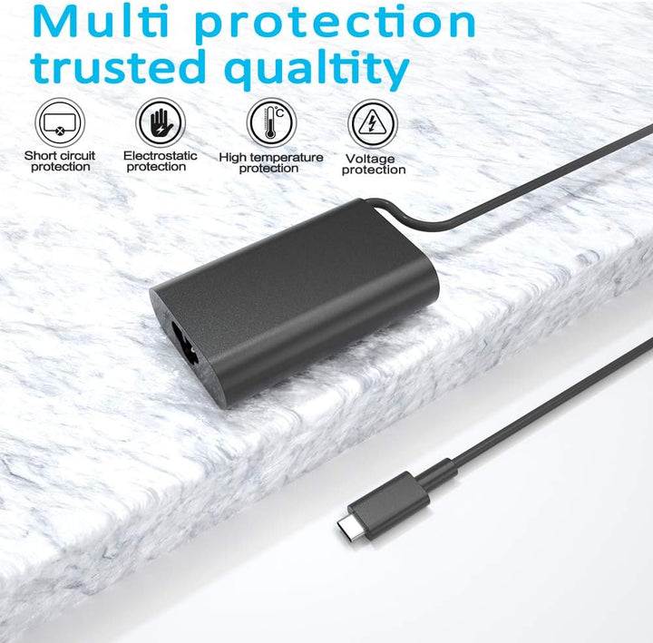 QYD 45W USB Type-C PD Netzteil Notebook Ladegerät für Dell XPS 12 9250 XPS 13 9360 9370 Inspiron 14
