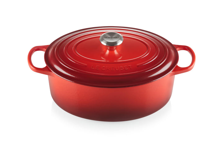 Le Creuset Signature Gusseisen-Bräter mit Deckel, Ø 31 cm, Oval, Für alle Herdarten und Induktion ge