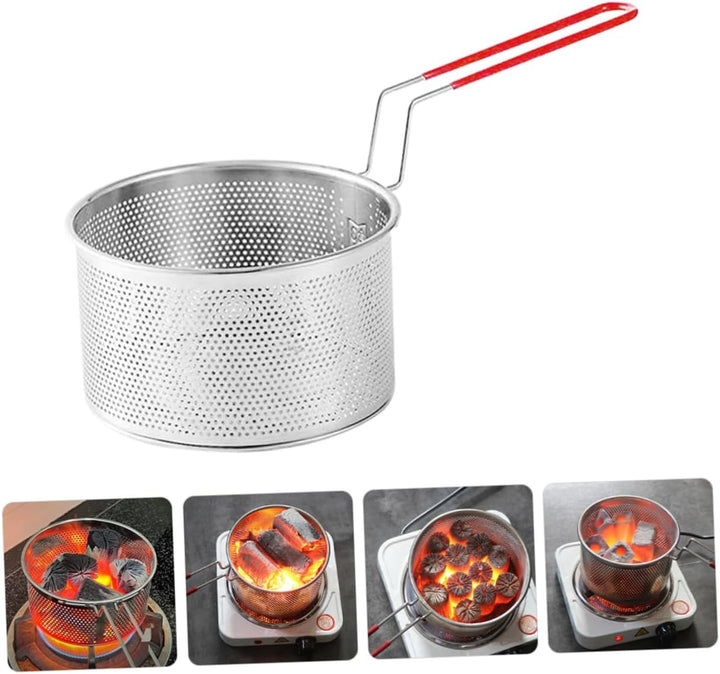 Happyyami Camping Holzkohlekorb 14cm Effizienter Holzkohlebrenner für Drinnen und Draussen Metall Gr
