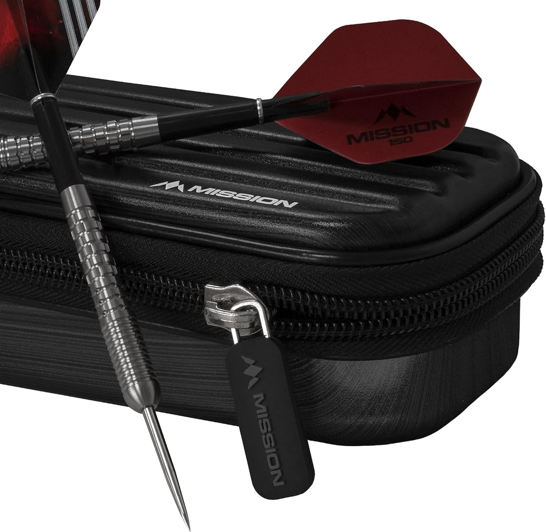 Mission Darts ABS-1 | Slimline Dartkoffer mit metallischem ABS Schwarz, Schwarz