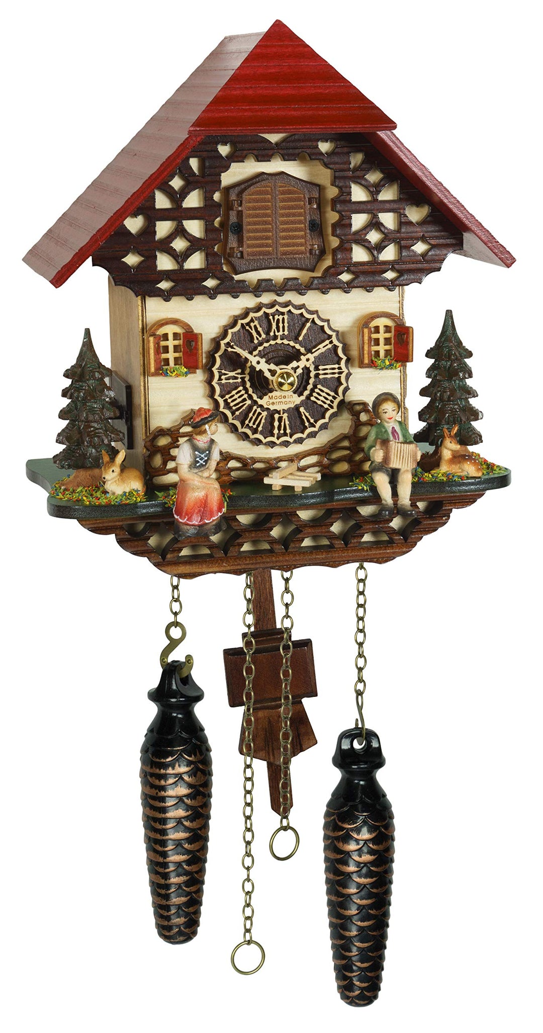 Trenkle Quarz Kuckucksuhr Schwarzwaldhaus mit Musik TU 4283 QM