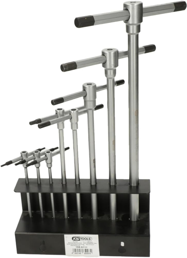 KS Tools 158.5111 8 Stück 8 Hex Schlüssel – T Griff/Ständer