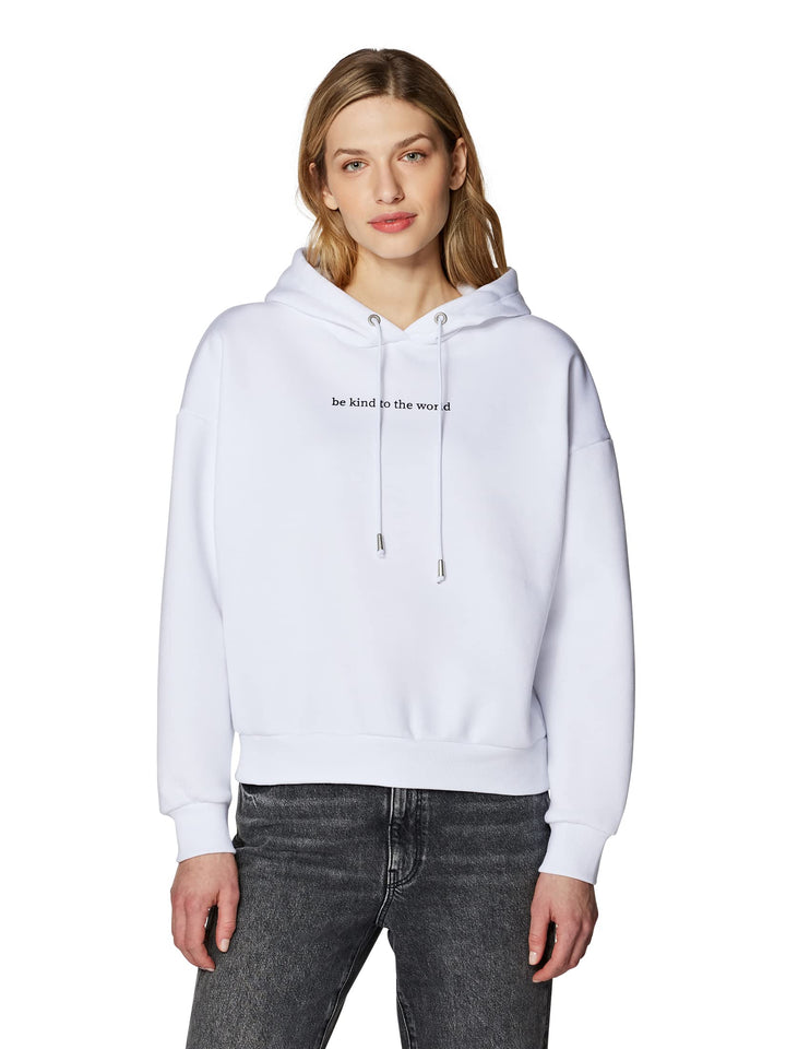 Mavi Damen Be Kind to The World Printed Sweatshirt XL Weiss, XL Weiß