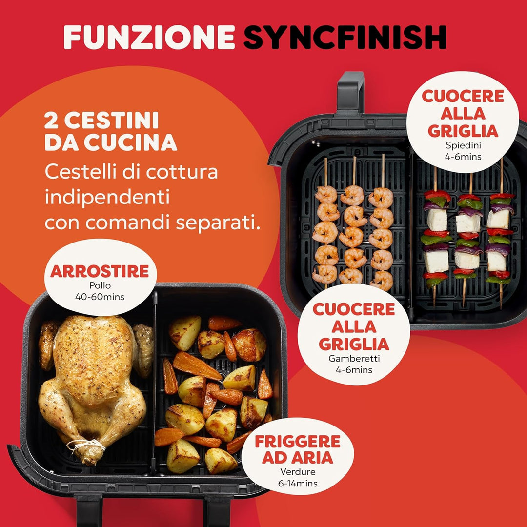 Instant Pot – Versazone Dual Black Heissluftfritteuse – Gross 8,5 l, Familiengrösse – Einzelner Dopp
