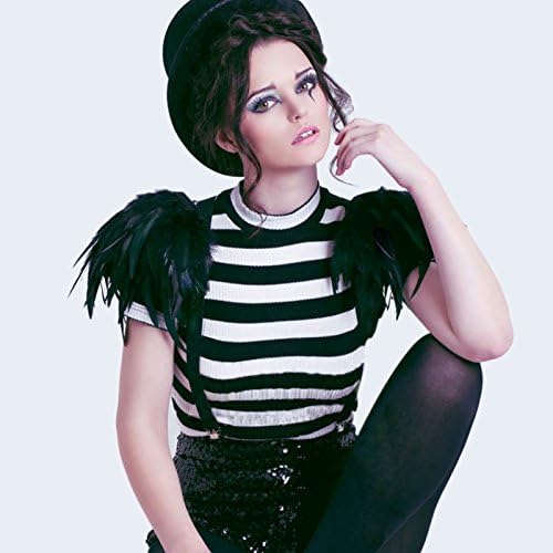 keland Damen Gothic Feder Epauletten Umhang Schal Schulterumhang Schultertuch für Halloween Cosplay