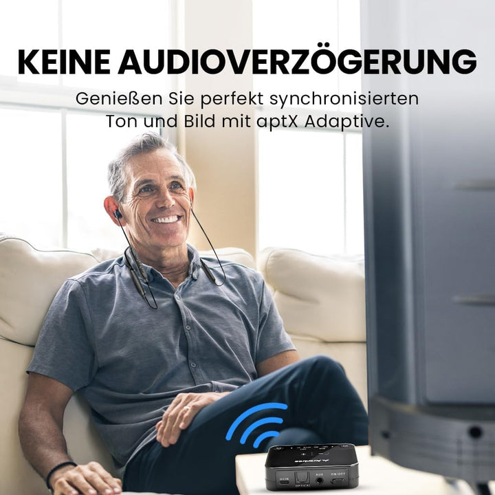 Avantree HT4186-Q - Funkkopfhörer Kabellose Nackenbügel Kopfhörer für Fernseher TV, PC mit Bluetooth