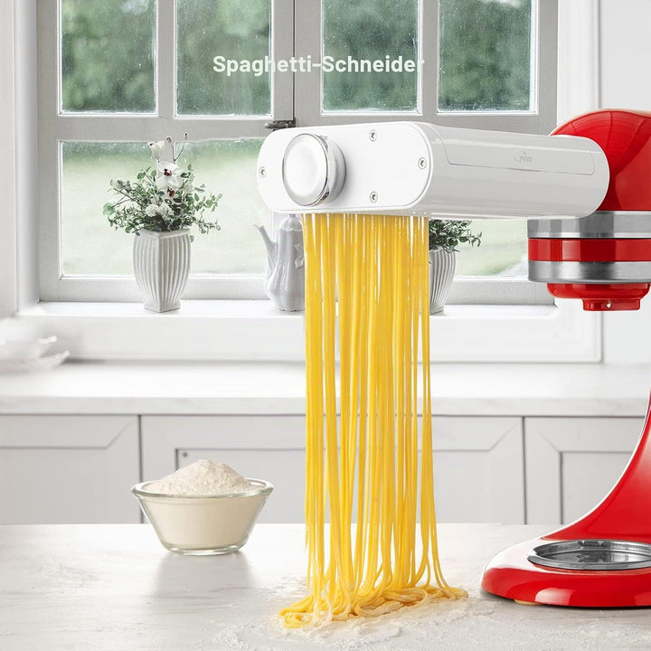 Antree 3-in-1 Roller- und Schneide-Aufsatz-Set für KitchenAid Standmixer, inklusive Nudelblech-Rolle