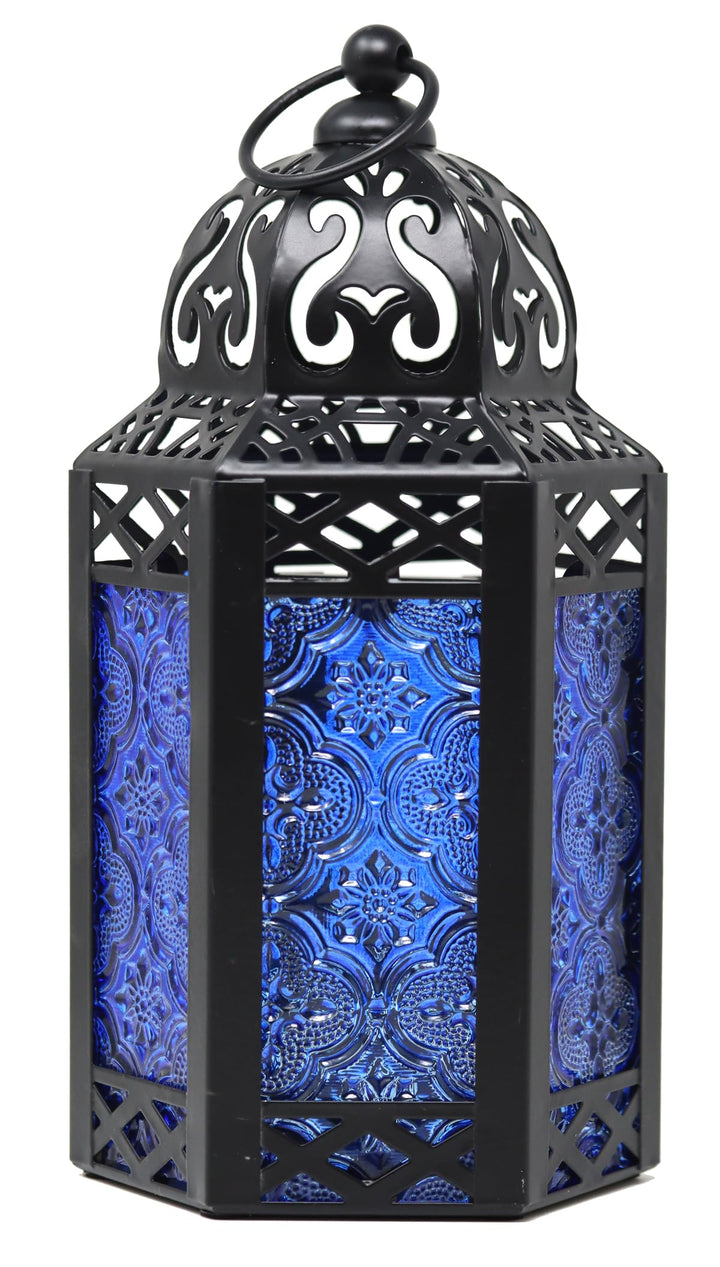 Dekorative marokkanische Laterne aus schwarzem Metall mit Kerzenhalter – Innen-/Aussenbereich, Heimd