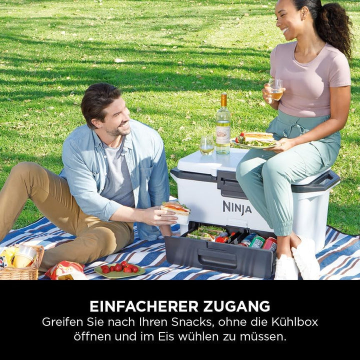 Ninja FrostVault Hard Cooler 47L, Premium isolierte Kühlbox, hält Eis bis zu 6 Tage, integrierte Tro