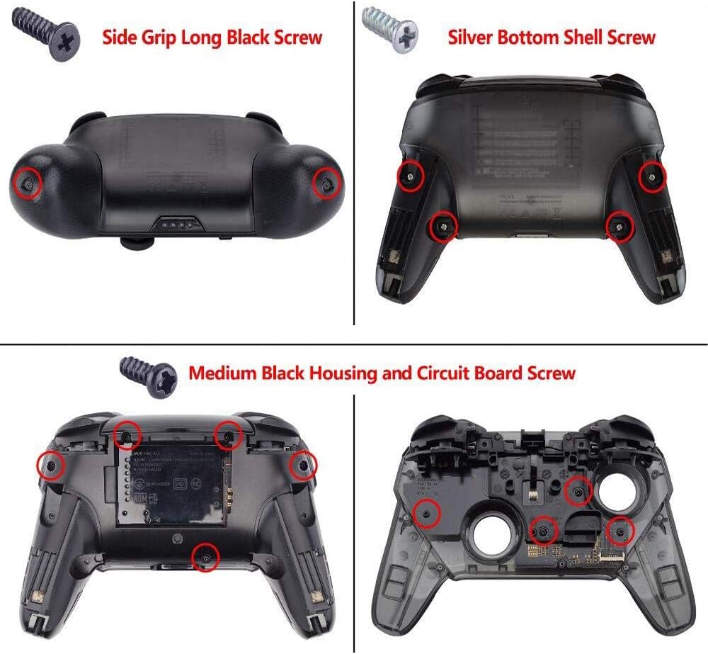 eXtremeRate Griff Hülle Set kompatibel mit Nintendo Switch Pro Controller, DIY-Ersatz Front Case/Bac