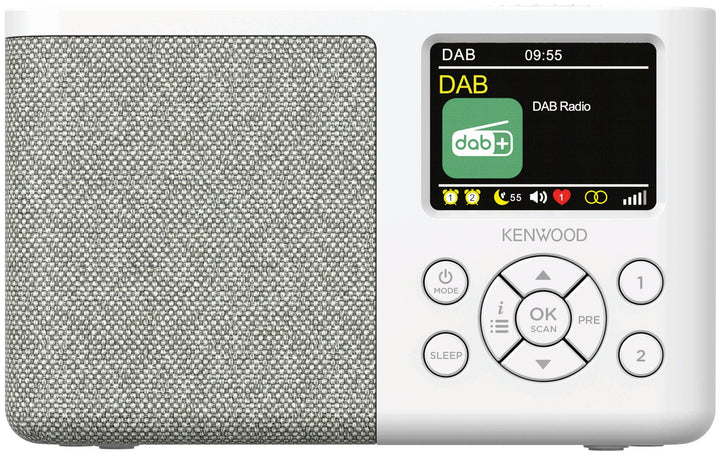 Kenwood CR-M33DAB-W - Tragbares DAB+ Radio mit Bluetooth, integriertem Li-Ion Akku & 6,1cm Farbdispl