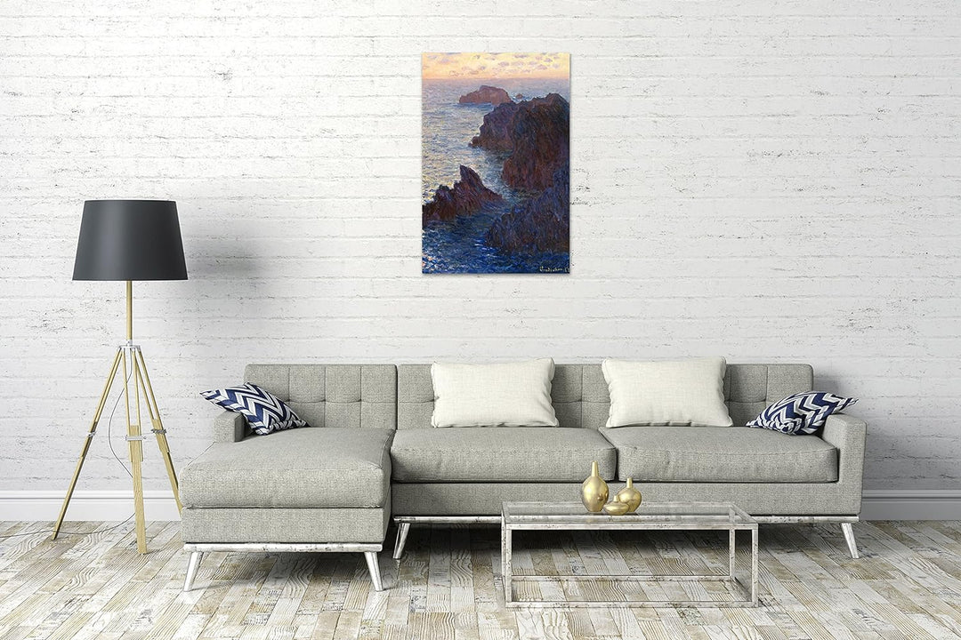 Printed Paintings Leinwand (60x80cm): Claude Monet - Felsen in Belle-ILE, Port-Domois 60x80 cm, 60x8