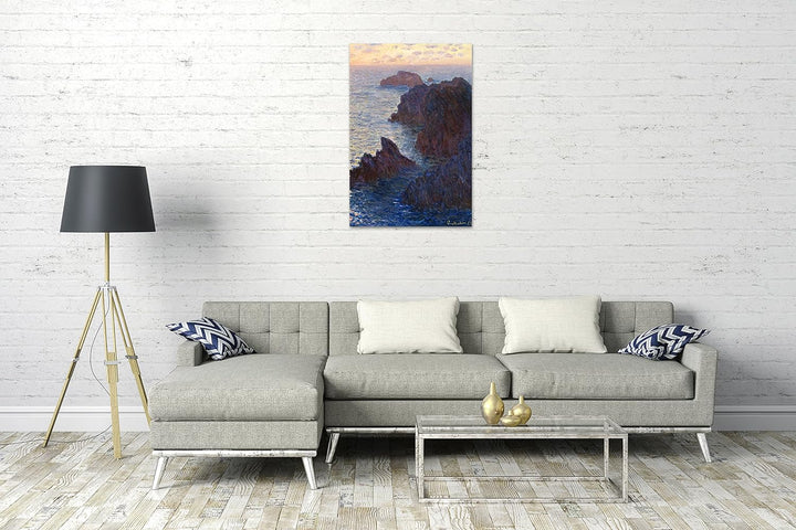 Printed Paintings Leinwand (60x80cm): Claude Monet - Felsen in Belle-ILE, Port-Domois 60x80 cm, 60x8