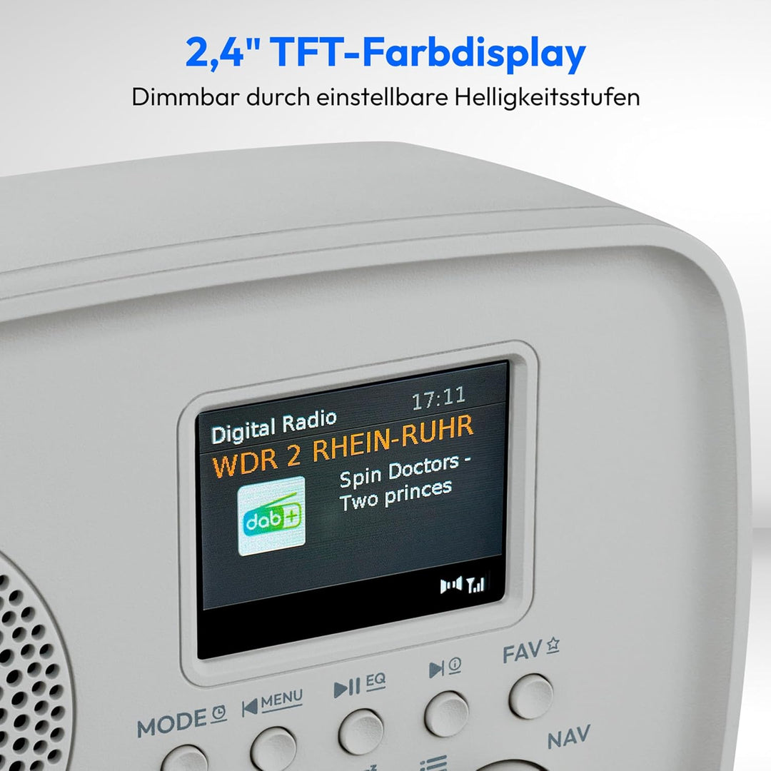 MEDION DAB+ Radio mit Bluetooth DRE-1 (DAB Plus, UKW Radio, Tropfwasserschutz, Teleskopantenne, Weck