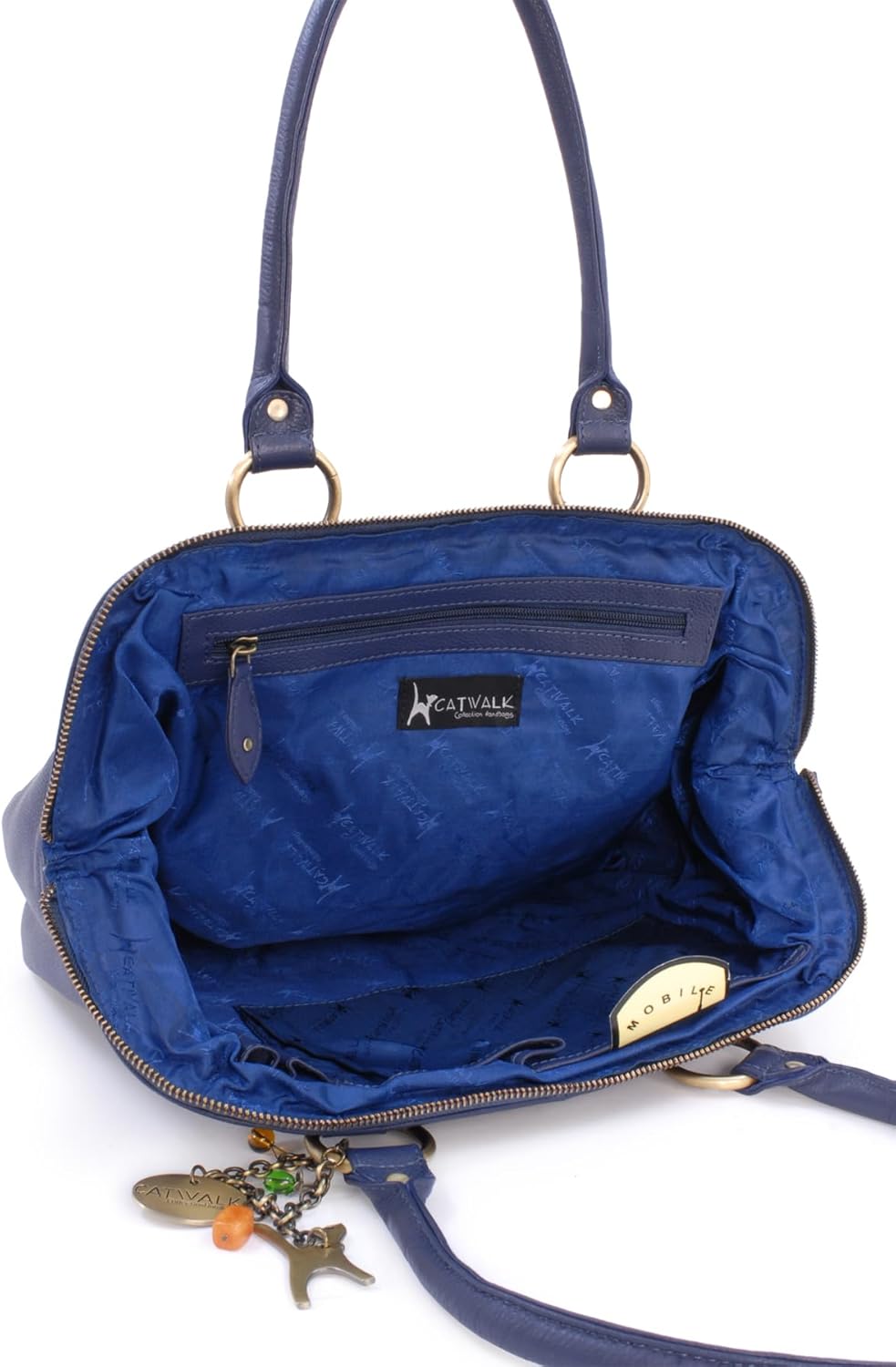 Catwalk Collection Handbags - Damen Leder Schultertasche - Handtasche Gross - Arbeitstasche für Noti