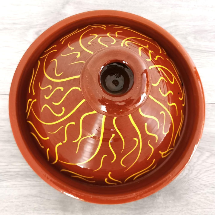 Marokkanische Tajine, Kochtopf, Gartopf, Schmortopf aus Marokko Glasiert, für 2-6 Personen, Original
