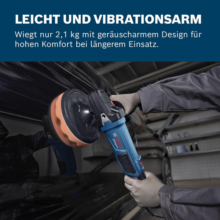 Bosch Professional Polierer GPO 11-180 S (inkl. 1x Backing Pad 180 mm, 1x Polierschwamm 180 mm,1x Zu