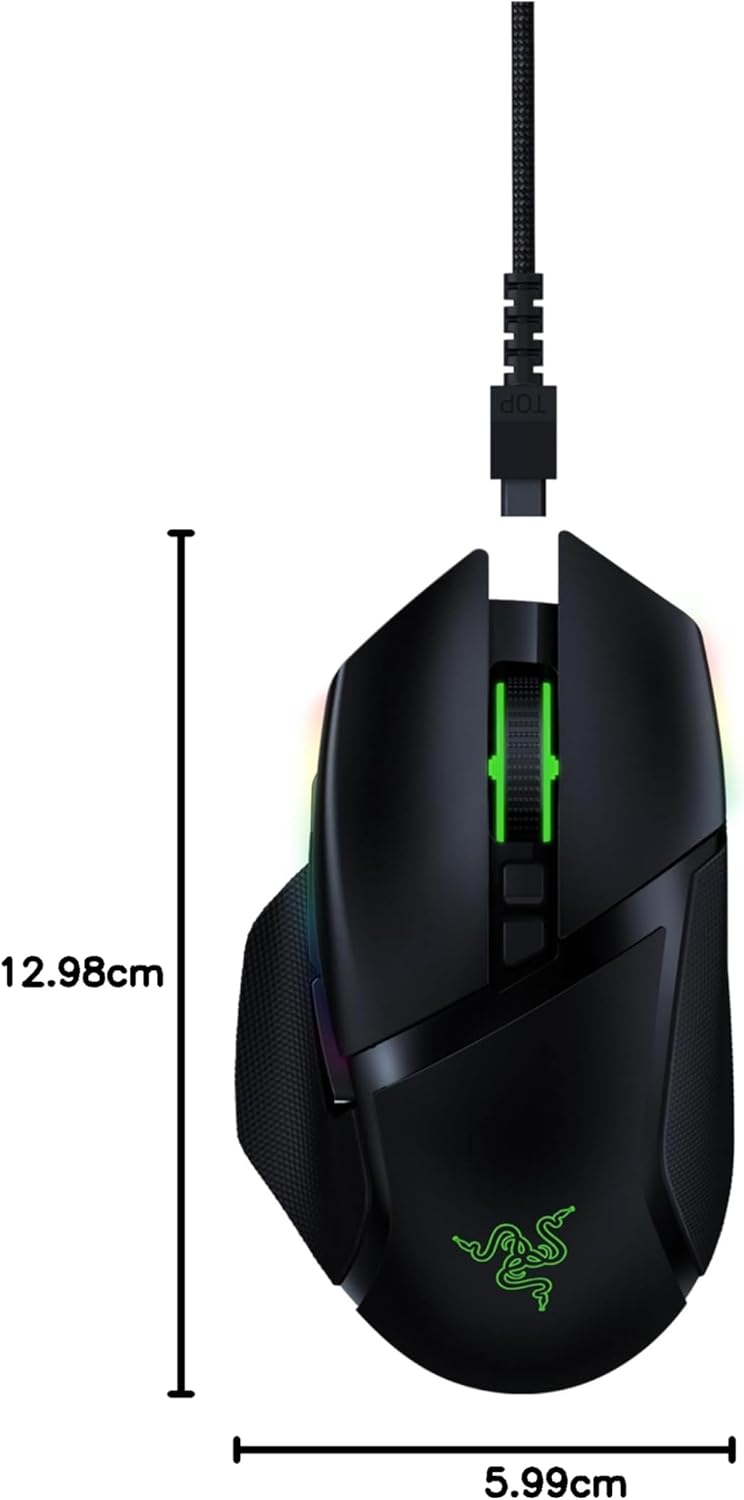 Razer Basilisk Ultimate - Kabellose Gaming-Maus mit 11 programmierbaren Tasten (Optischer 20k Focus+