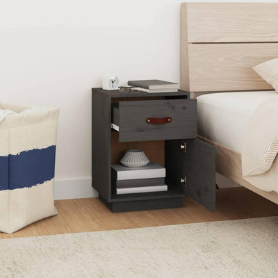FIRBNUS Bedside Table Nachtkonsole Beistelltisch mit Stauraum Night Stand Nachttisch Grau 40x34x55 c