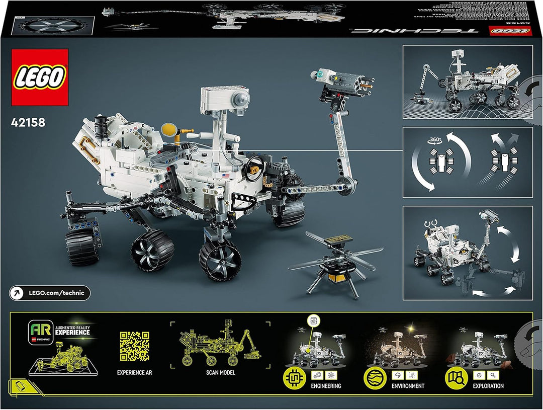 Lego 42158 Technic NASA Mars-Rover Perserverance Weltraum Spielzeug Set mit AR-App, Wissenschafts-Sp