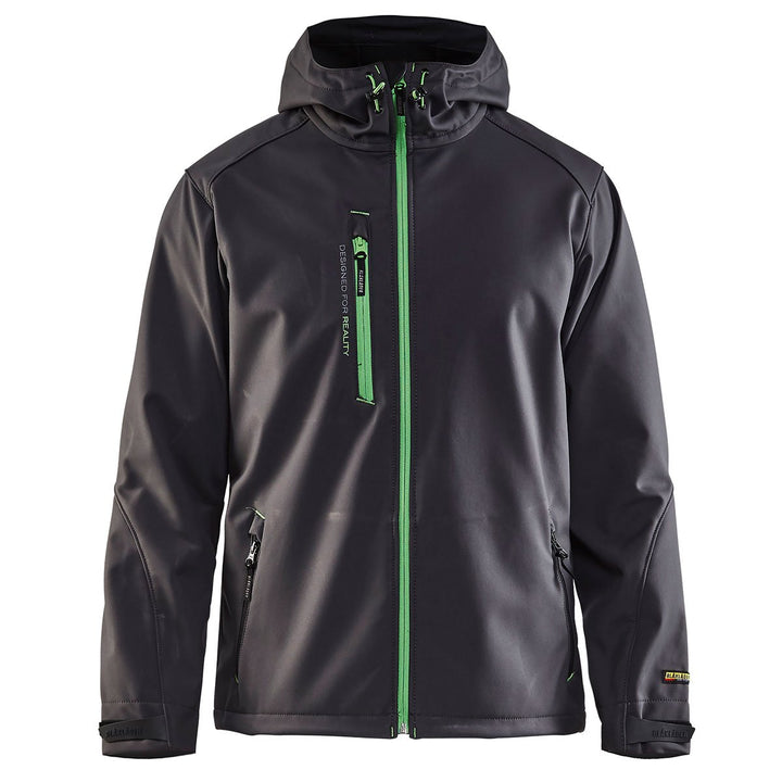 Softshelljacke"4949" mit Kapuze - BLAKLÄDER L dunkelgrau/grau, L dunkelgrau/grau