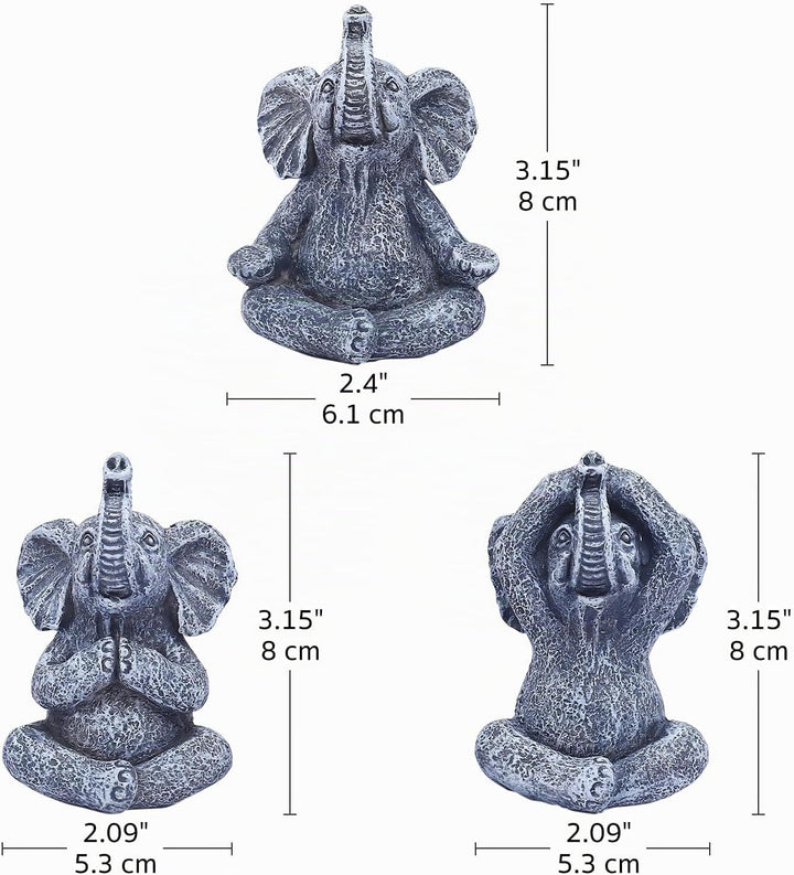 Yoga Elefant Gartenfirguren Zen Gartendeko Deko Wohnzimmer - Harz Elefanten Figuren Miniatur Deko El