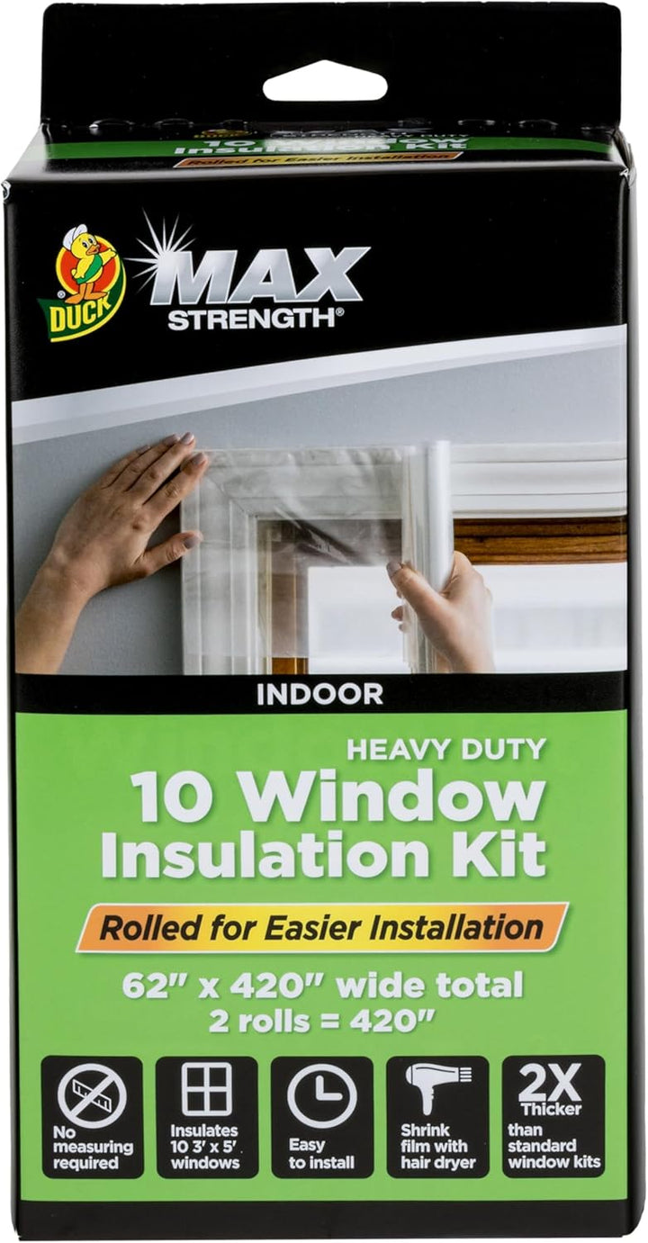 Duck 288070 Maximale Stärke Fenster-Isolationsset, farblos, 10 Pack 10 Pack Farblos, 10 Pack Farblos